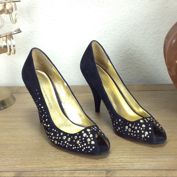 Sigerson Morrison Shoes - COPY - Sigerson Morrison Black Suede Peep Toe Hee…